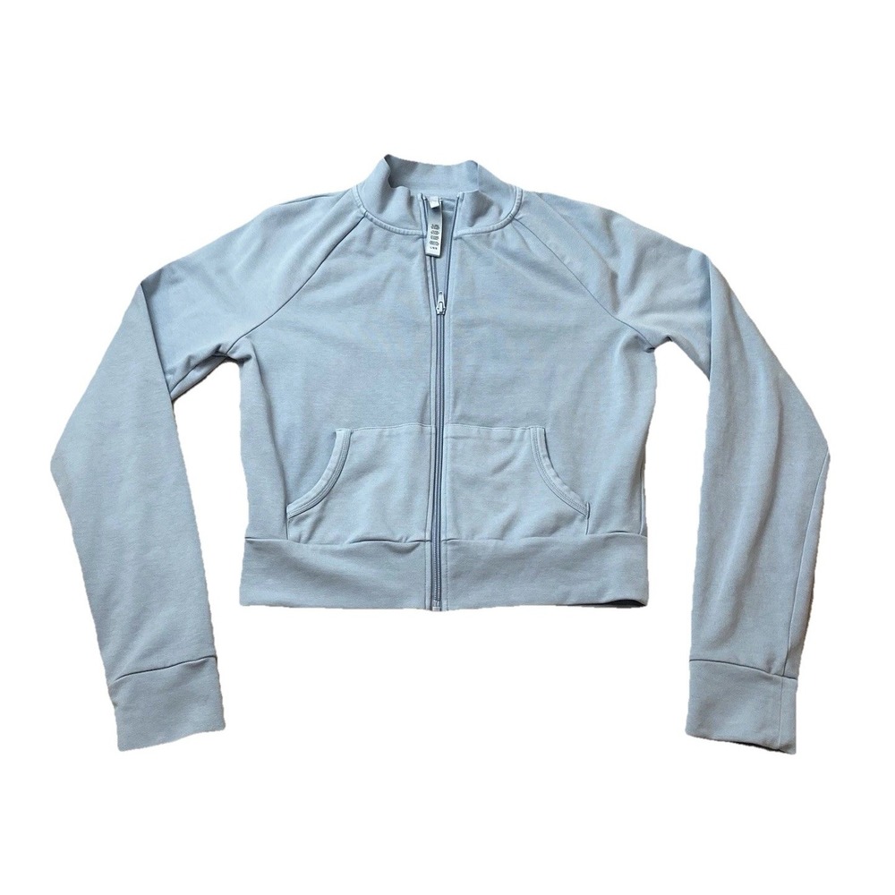 SKIMS Outdoor Track Jacket Women's Size Large Light Blue "denim" Athleisure